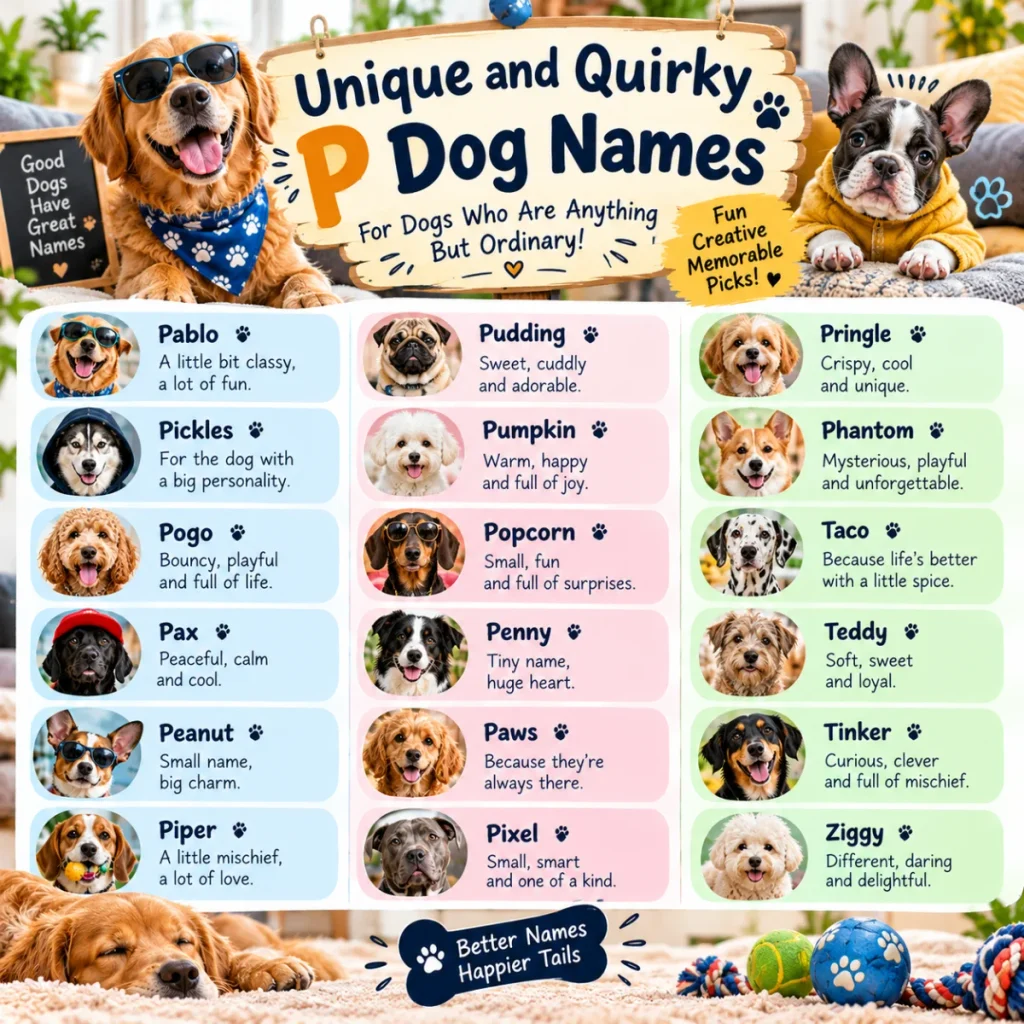 Unique and Quirky P Dog Names