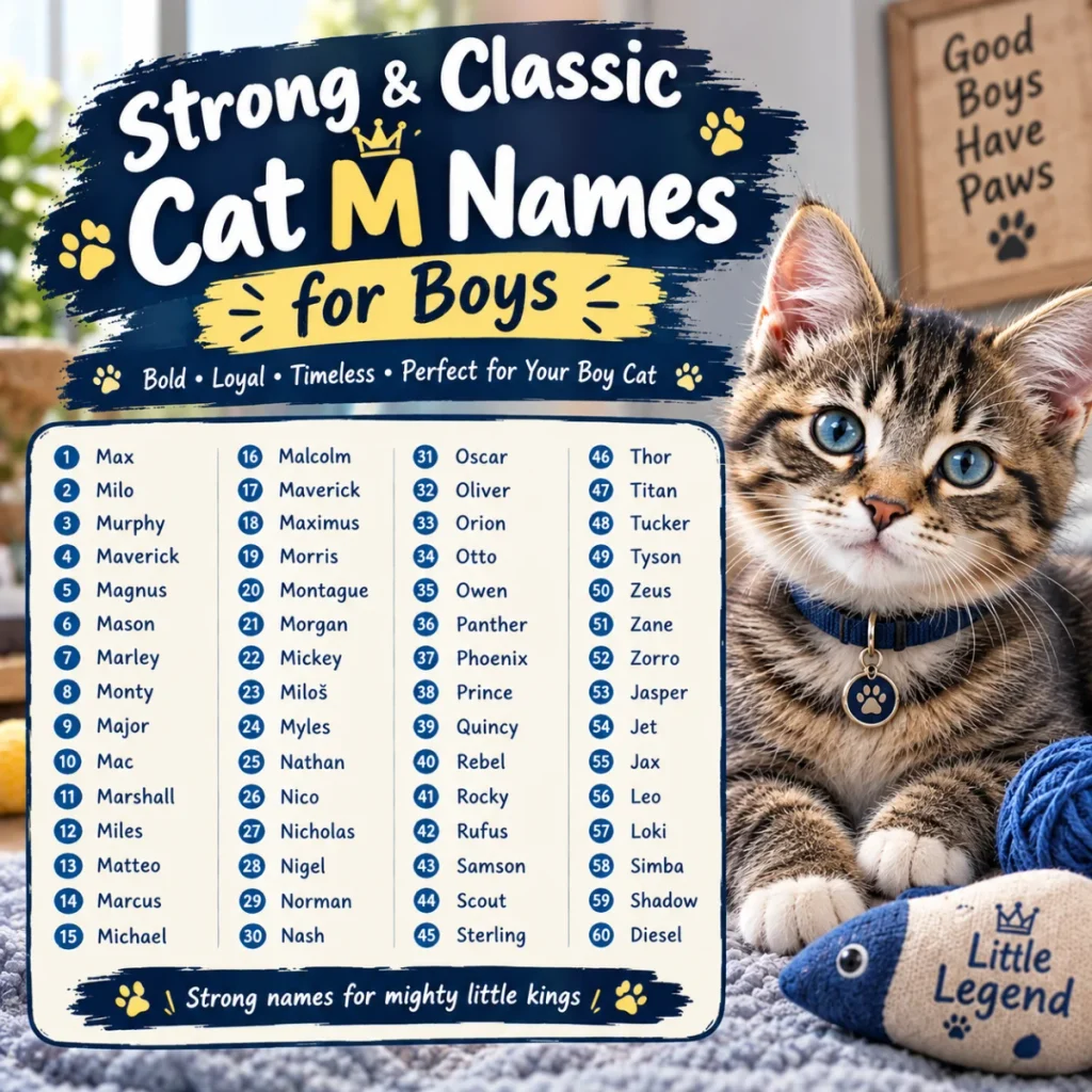 strong and Classic Cat M Names