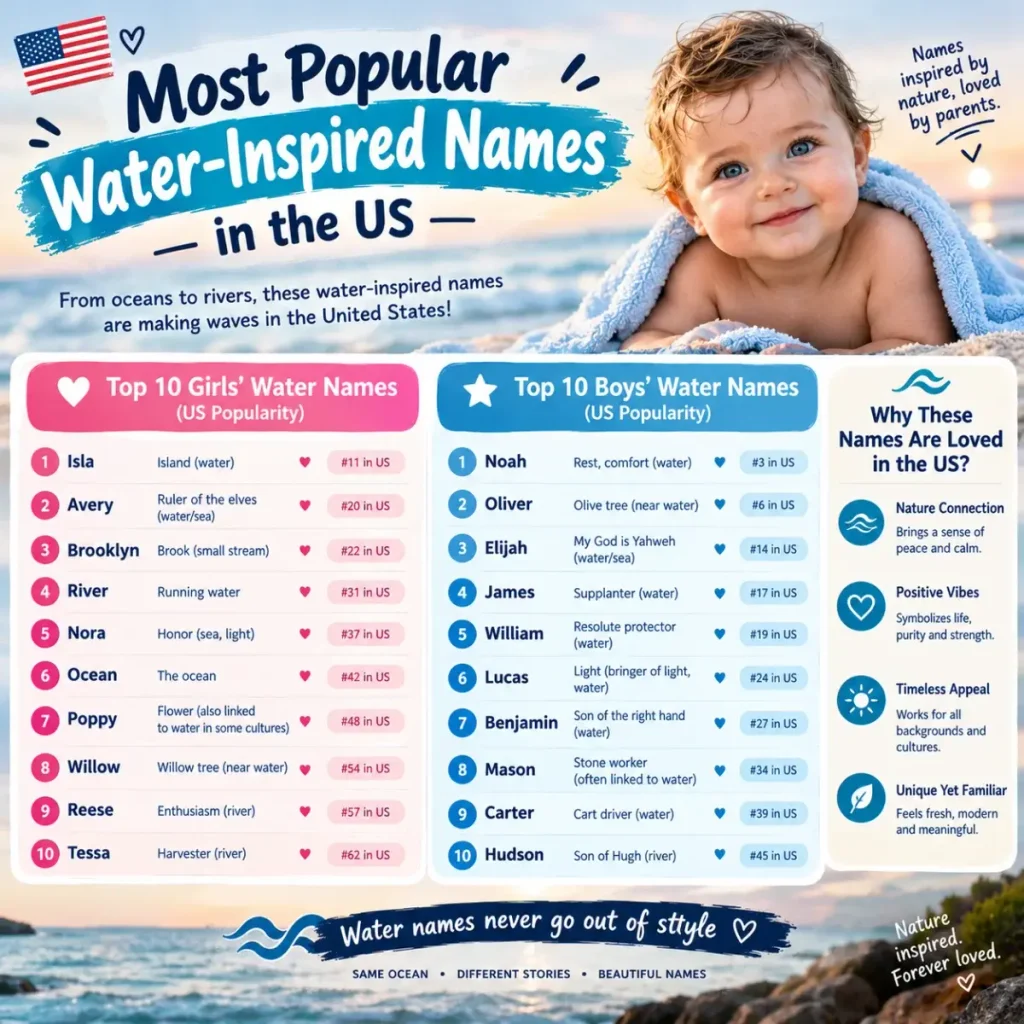 Most Popular Water-Inspired Names in the US