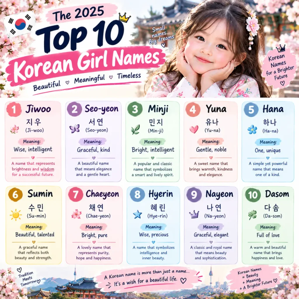 The 2025 Top 10 Korean Girl Names